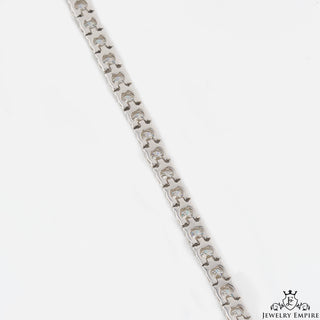 Iced Out White Gold Mossanite Tennis Bracelet