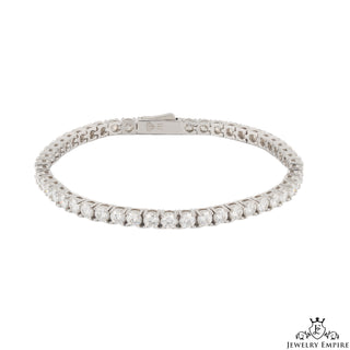 Iced Out White Gold Mossanite Tennis Bracelet