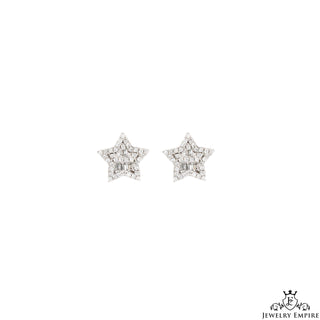 5 Point Star Baguette Cluster VS Diamond Earrings