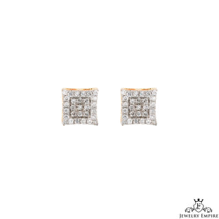 Square Halo Cluster VS Diamond Earrings