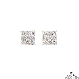 Square Cluster Illusion VS Diamond Earrings