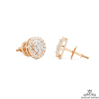 Round Double Halo Cluster VS Diamond Earrings