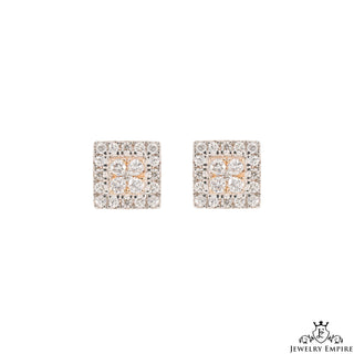 Flat Square Cluster VS Diamond Earrings